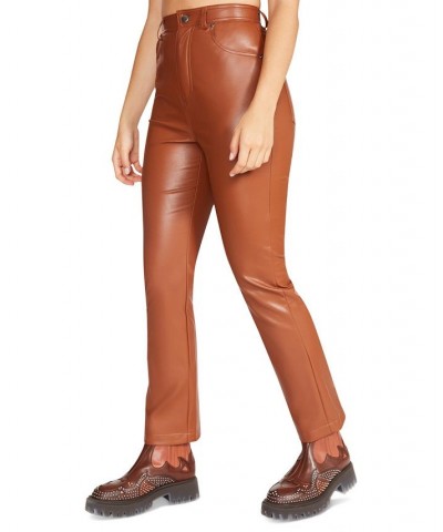 Women's Josie Faux-Leather Pants Cognac $17.03 Pants