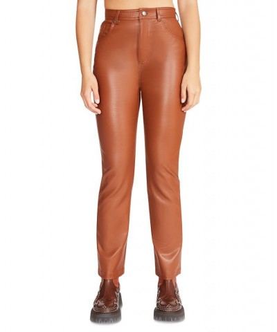 Women's Josie Faux-Leather Pants Cognac $17.03 Pants