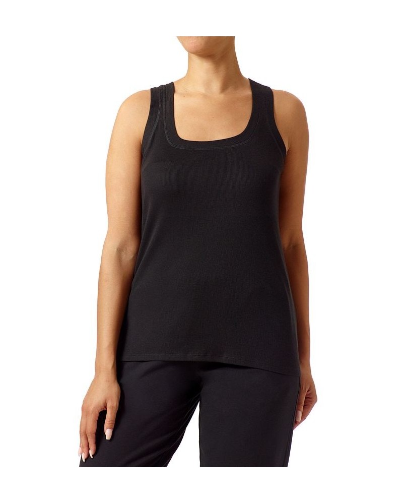 Women's Ribbed Lounge Tank Black $13.92 Sleepwear