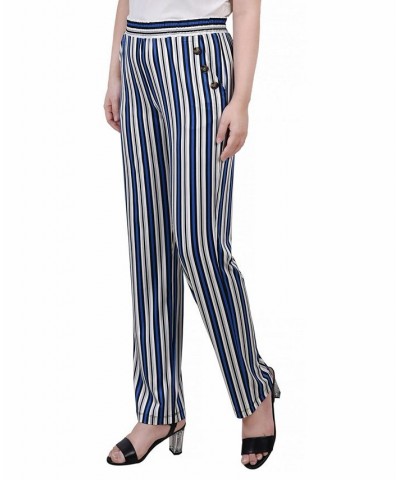 Petite Wide Waist Pull On Pants Navy Geo Stripe $15.04 Pants