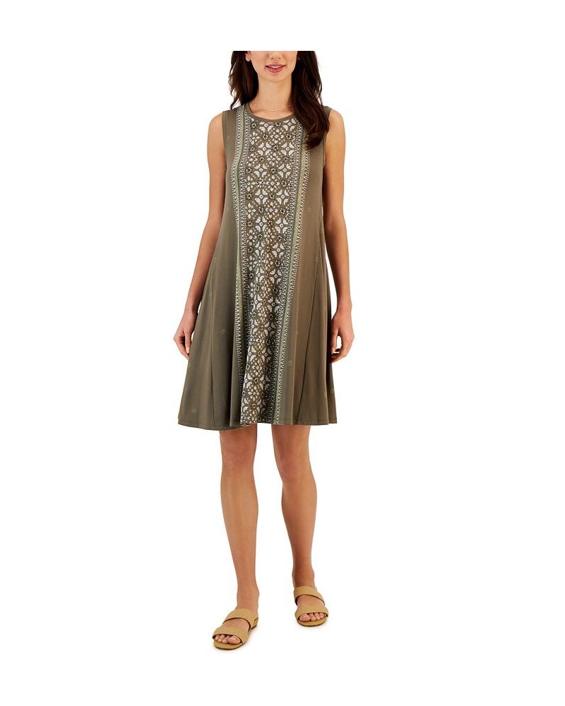 Women's Printed Sleeveless Flip-Flop Dress Green $18.77 Dresses