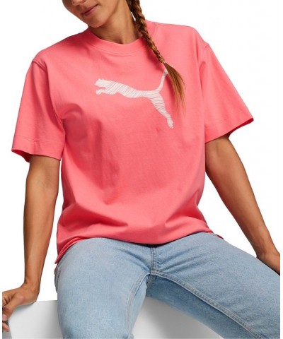 Women's Her Cotton Crewneck Logo Short-Sleeve T-Shirt Loveable $22.40 Tops