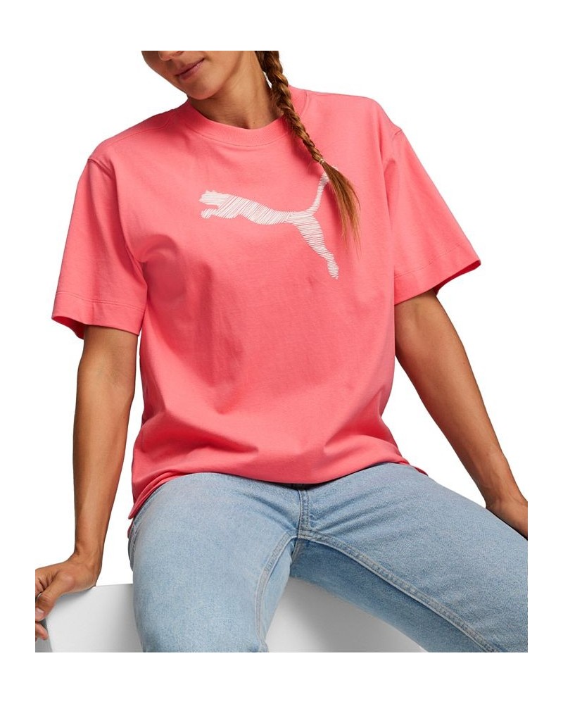 Women's Her Cotton Crewneck Logo Short-Sleeve T-Shirt Loveable $22.40 Tops