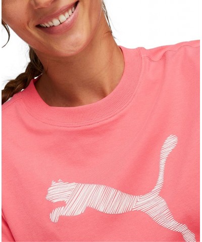 Women's Her Cotton Crewneck Logo Short-Sleeve T-Shirt Loveable $22.40 Tops