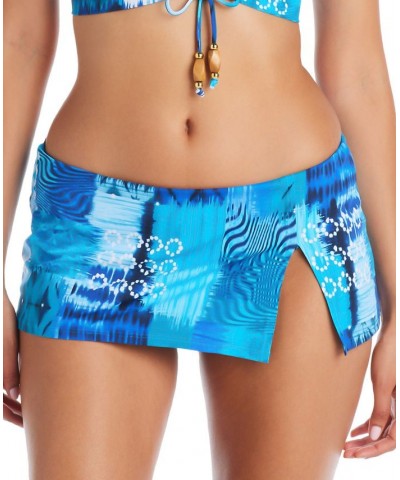 Women's Too Hot To Handle Skirted Hipster Swim Bottoms Navy $37.92 Swimsuits
