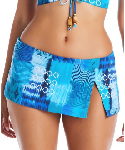 Women's Too Hot To Handle Skirted Hipster Swim Bottoms Navy $37.92 Swimsuits