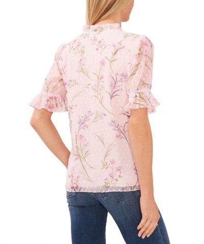 Women's Tie Neck Floral Blouse Multi $42.72 Tops