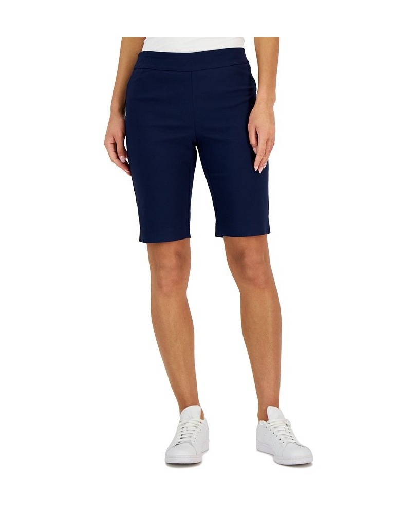 Women's Pull-on Bermuda Shorts Blue $16.33 Shorts