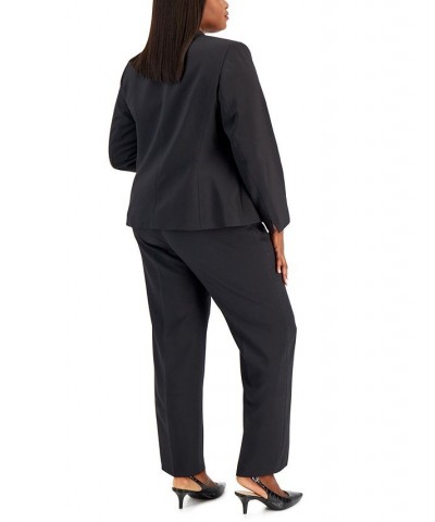 Plus Size Single-Button Blazer Slim-Fit Pantsuit Green $59.50 Pants