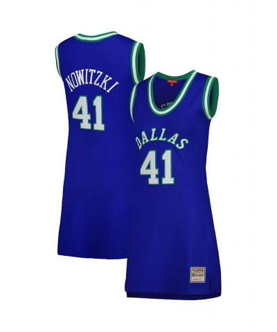 Women's Dirk Nowitzki Navy Dallas Mavericks 1998 Hardwood Classics Name and Number Player Jersey Dress Navy $45.00 Dresses