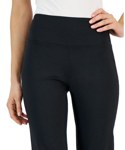 Women's Contoured-Waist Flared Leggings Black $11.21 Pants