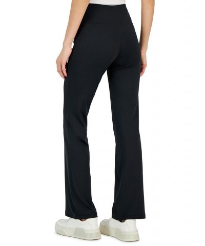 Women's Contoured-Waist Flared Leggings Black $11.21 Pants