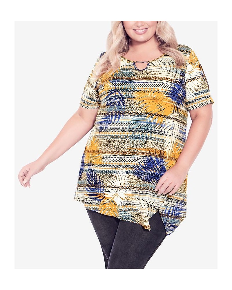 Plus Size Estella Tunic Gold Print $41.08 Tops