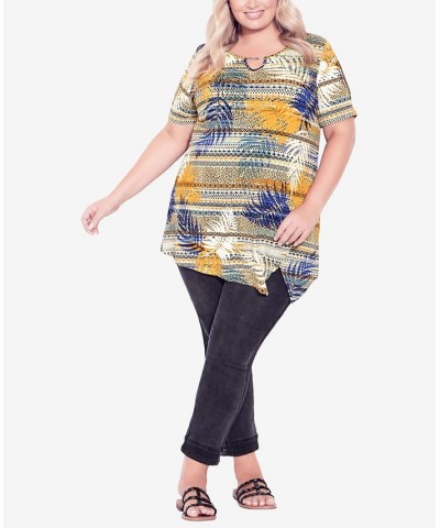 Plus Size Estella Tunic Gold Print $41.08 Tops