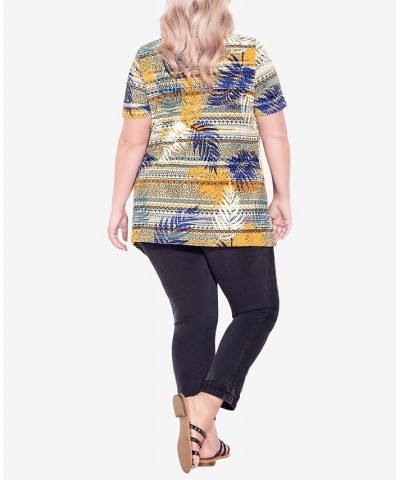 Plus Size Estella Tunic Gold Print $41.08 Tops