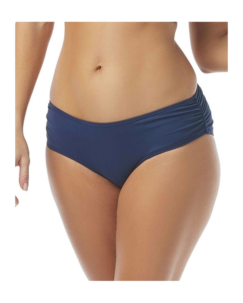 Ruched Hipster Bikini Bottoms Navy Captain $23.40 Swimsuits