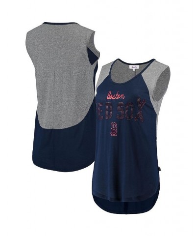 Women's Navy and Gray Boston Red Sox Pitch Count Color Block Tank Top Navy, Gray $22.50 Tops