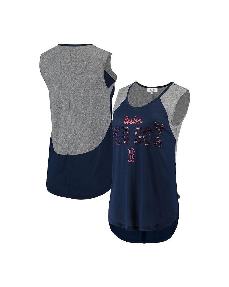 Women's Navy and Gray Boston Red Sox Pitch Count Color Block Tank Top Navy, Gray $22.50 Tops