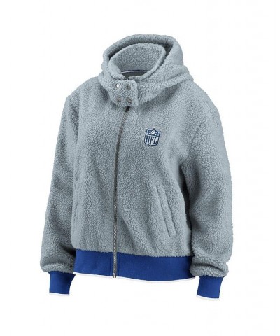 Women's Gray NFL Sherpa Full-Zip Hoodie Jacket Gray $36.12 Jackets