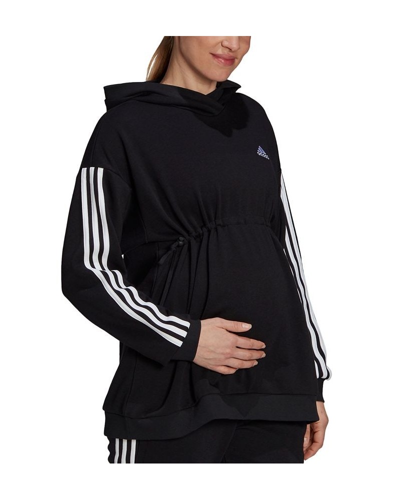 Women's Essentials Maternity 3-Striped Hoodie Black $31.20 Sweatshirts