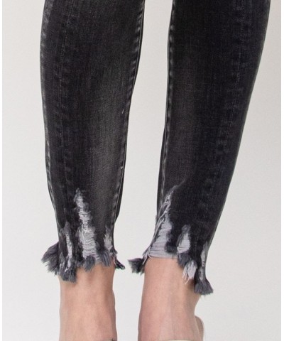 Women's Super High Rise Ankle Skinny Jeans with Side Panel Dark Gray $47.25 Jeans