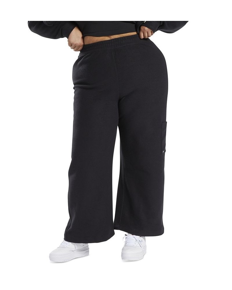 Classics Plus Size Reverse-Fleece Wide-Leg Pants Black $31.50 Pants