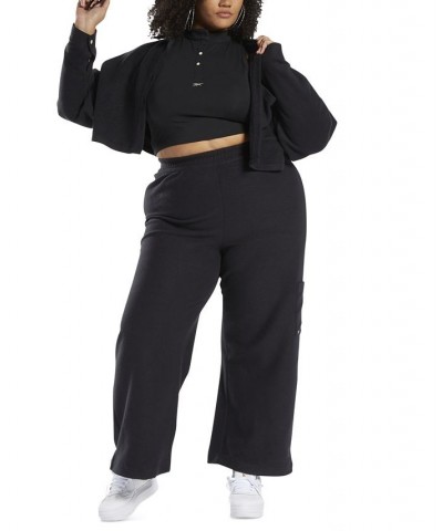 Classics Plus Size Reverse-Fleece Wide-Leg Pants Black $31.50 Pants