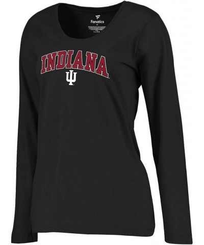 Women's Black Indiana Hoosiers Campus Long Sleeve T-shirt Black $14.08 Tops