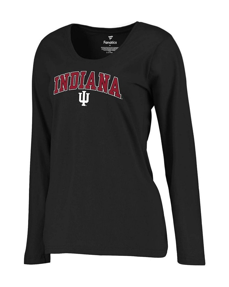 Women's Black Indiana Hoosiers Campus Long Sleeve T-shirt Black $14.08 Tops