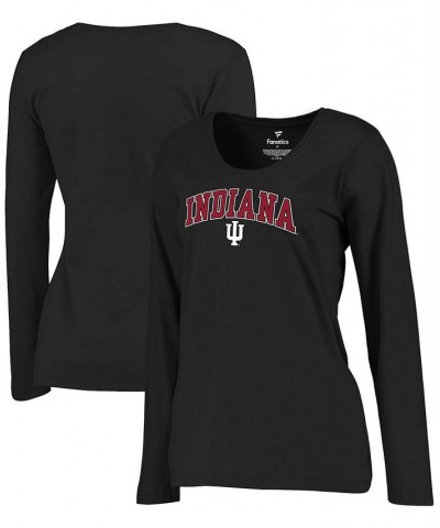 Women's Black Indiana Hoosiers Campus Long Sleeve T-shirt Black $14.08 Tops