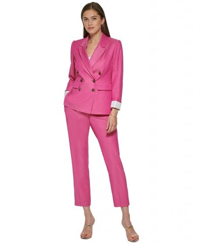 Double Breasted Button Front Blazer Hibiscus $46.27 Jackets