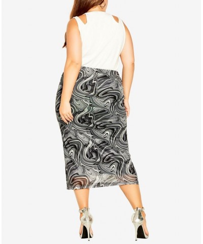 Trendy Plus Size Aria Skirt Black Swirl $35.60 Skirts