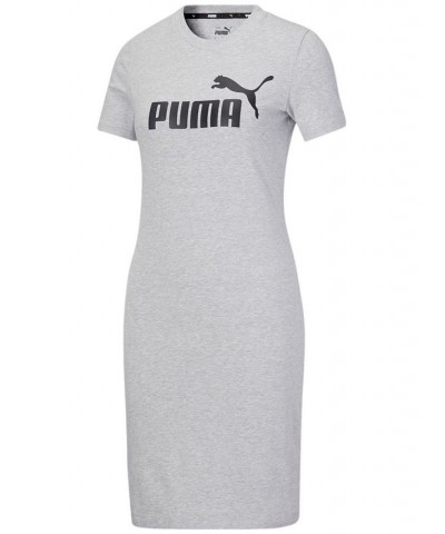 Women's Essential Slim T-Shirt Dress Gray $22.40 Dresses