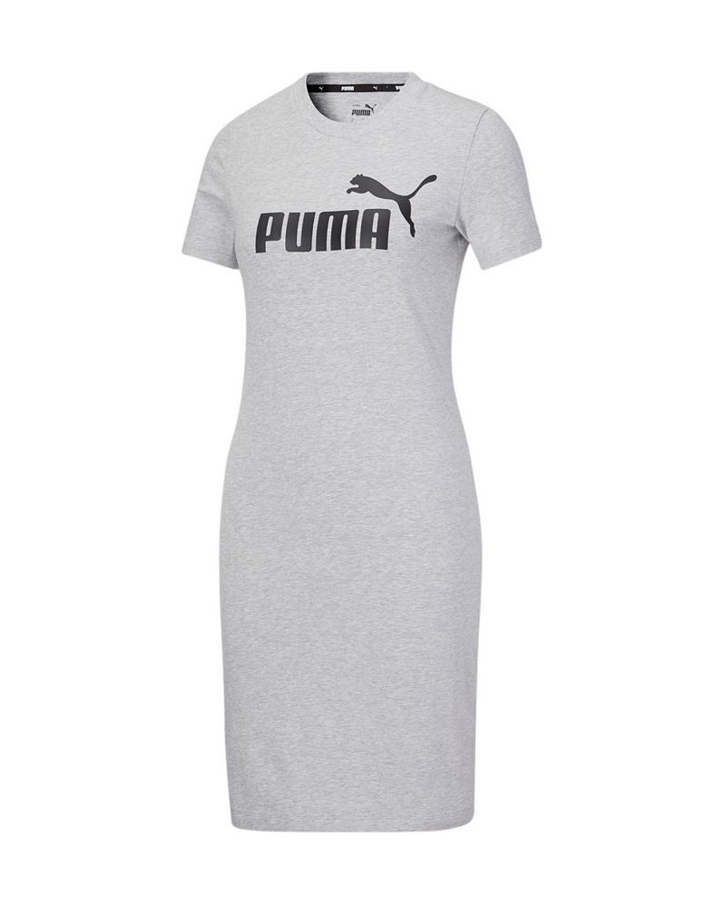 Women's Essential Slim T-Shirt Dress Gray $22.40 Dresses