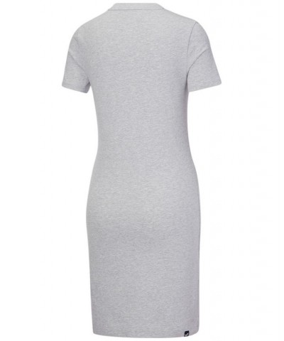 Women's Essential Slim T-Shirt Dress Gray $22.40 Dresses