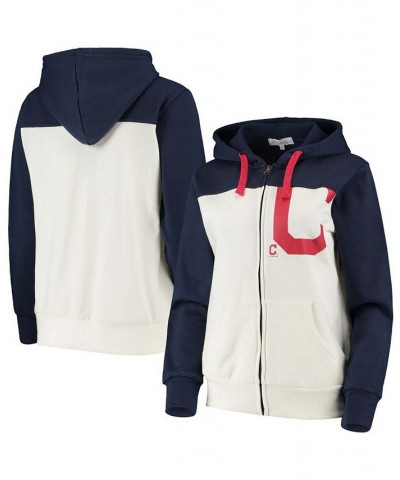 Women's Oatmeal-Navy Cleveland Indians Conference Full-Zip Hoodie Oatmeal-Navy $35.74 Sweatshirts