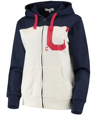 Women's Oatmeal-Navy Cleveland Indians Conference Full-Zip Hoodie Oatmeal-Navy $35.74 Sweatshirts