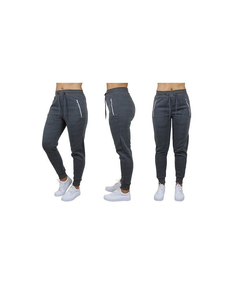 Women's Loose Fit Jogger Pants With Zipper Pockets Charcoal $18.70 Pants