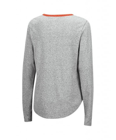 Women's Heathered Gray Miami Hurricanes Sundial Tri-Blend Long Sleeve Lace-Up T-shirt Heathered Gray $22.00 Tops