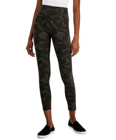 Women's Camo-Print High Rise Leggings Green $10.89 Pants