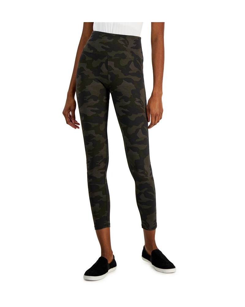 Women's Camo-Print High Rise Leggings Green $10.89 Pants