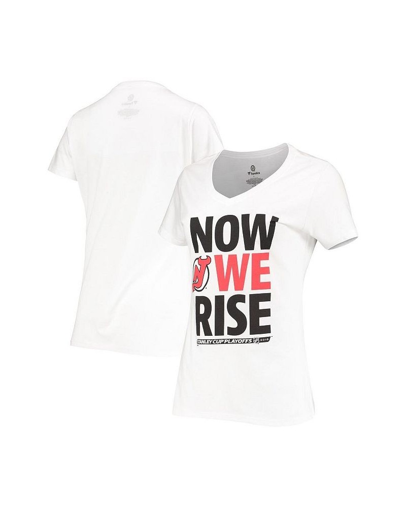 Women's Branded White New Jersey Devils We Rise T-shirt White $10.80 Tops