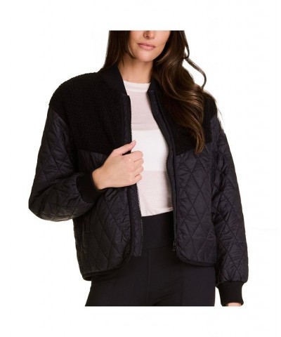 Adult Women Sherpa Bomber Black $90.30 Jackets