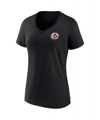 Women's Branded Black Pittsburgh Steelers Team Mother's Day V-Neck T-shirt Black $17.22 Tops