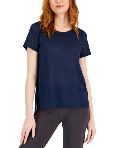 Women's Relaxed Short-Sleeve Mesh Tee Blue $10.86 Tops