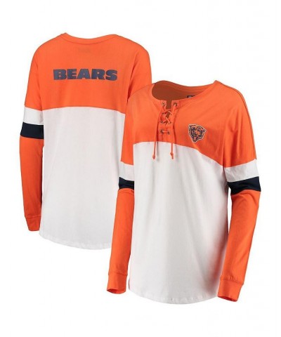Women's Orange White Chicago Bears Athletic Historic Varsity Lace-Up T-shirt Orange, White $23.00 T-Shirts