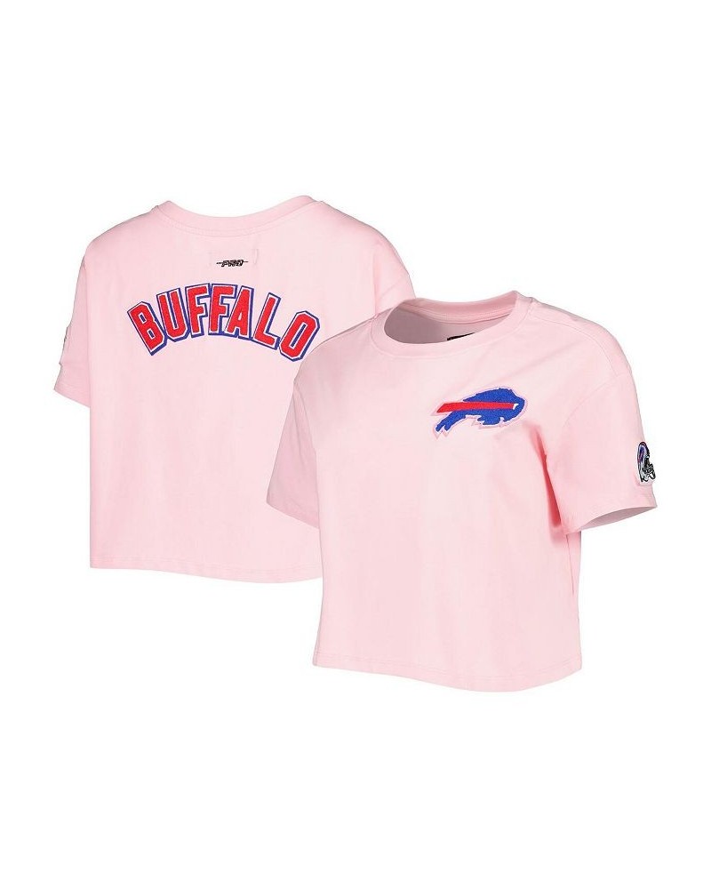 Women's Pink Buffalo Bills Cropped Boxy T-shirt Pink $28.49 Tops