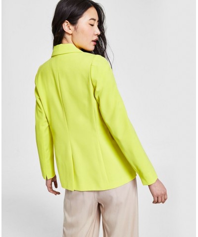 Women's Bi-Stretch Single-Button Long-Sleeve Blazer Lemon Lime $45.87 Jackets