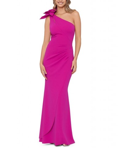 Embellished One-Shoulder Gown New Fuschia $106.19 Dresses