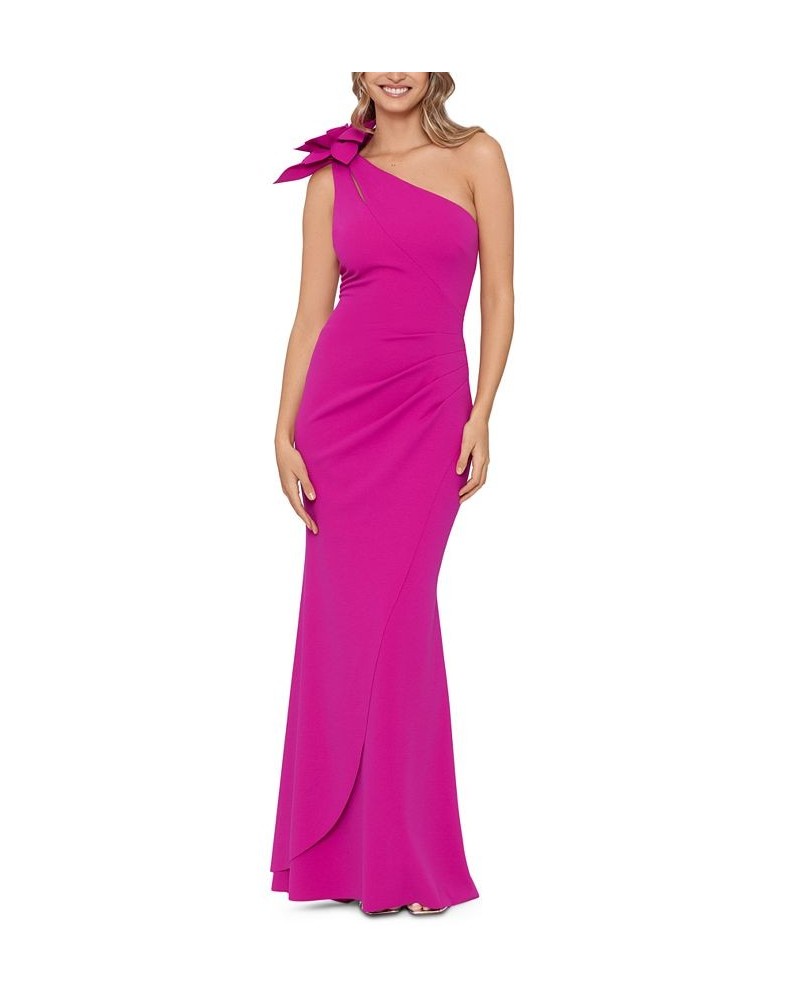 Embellished One-Shoulder Gown New Fuschia $106.19 Dresses